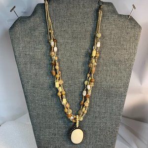 Mixed Bead and Bone Concho 19" Necklace. (442)